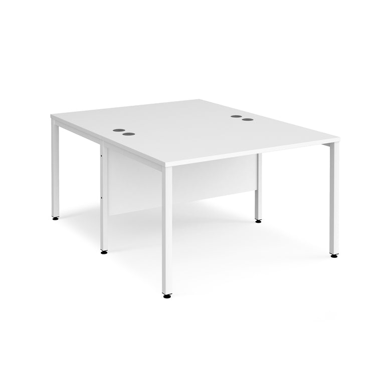 Maestro 25 bench leg to back straight desks 1600 deep - Office Products Online