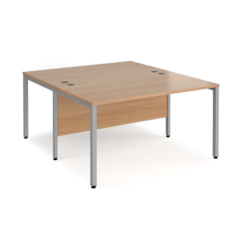 Maestro 25 bench leg to back straight desks 1600 deep - Office Products Online