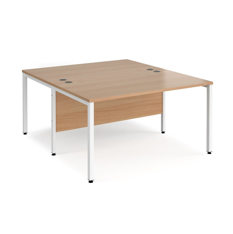 Maestro 25 bench leg to back straight desks 1600 deep - Office Products Online