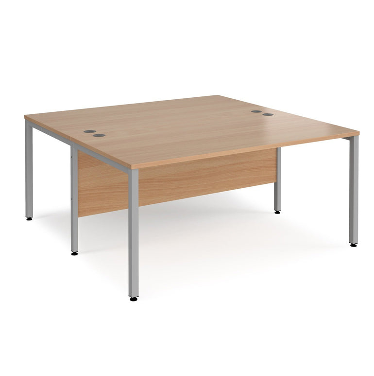 Maestro 25 bench leg to back straight desks 1600 deep - Office Products Online