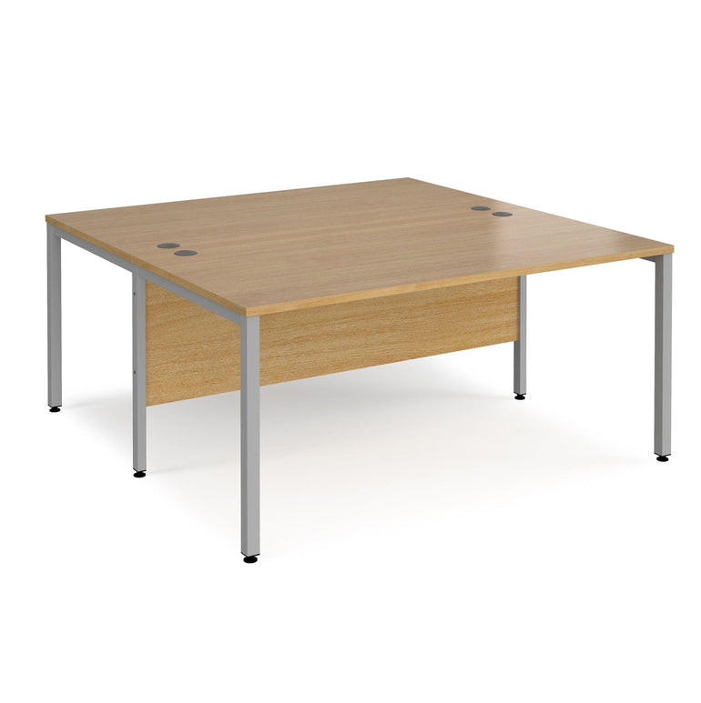 Maestro 25 bench leg to back straight desks 1600 deep - Office Products Online