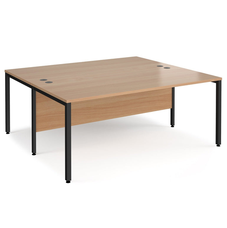 Maestro 25 bench leg to back straight desks 1600 deep - Office Products Online