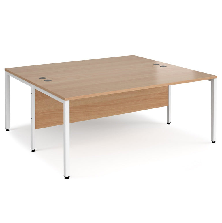 Maestro 25 bench leg to back straight desks 1600 deep - Office Products Online