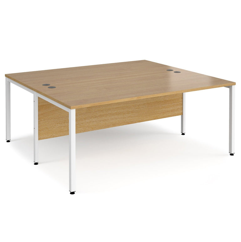 Maestro 25 bench leg to back straight desks 1600 deep - Office Products Online